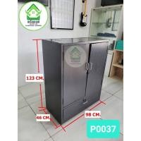 ราคา P0037 ตู้เหล็ก เก็บของ เอนกประสงค์ ปรับระดับชั้นได้ตามใจเลย มีล้อ เหล็กมือสองค่ะ (21203768398)