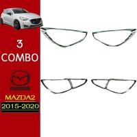 ราคา ชุดแต่ง Mazda2 2015-2019 ครอบไฟหน้า,ครอบไฟท้าย ชุบโครเมี่ยม 5ประตู Mazda-2 (9611192064)