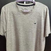 ราคา เสื้อยืดคอกลม Hollister แท้ โลโก้ปัก สีเทา (26375503520)