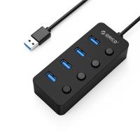ราคา Orico High Speed USB3.0 Hub 4 Ports with Individual Switch Black (W9PH4-U3) (7741511014)