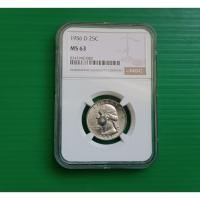 ราคา เหรียญเกรด NGC MS 63 - Washington Silver Quarter 1956-D #เนื้อเงิน .900 Silver (48752662105)