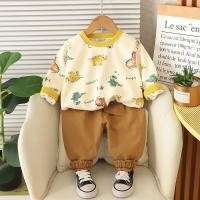 ราคา ใหม่เด็กวัยหัดเดินฤดูใบไม้ผลิฤดูใบไม้ร่วงเด็กทารก/สาวเสื้อผ้าเด็กพิมพ์การ์ตูนไดโนเสาร์เสื้อกันหนาวกางเกง 2 ชิ้น/เซ็ตเด็กทารกแฟชั่น ชุดวอร์ม (40257813093)
