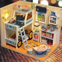 ราคา SZP0098 บ้านตุ๊กตา D.I.Y. ชุดห้องนอนเตียงรถ 2 ชั้น (881319124)