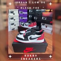 ราคา ♞[ พร้อมส่ง ] Jordan 1 Low OG Black Toe ของแท้ 100% TRD (24645493277)