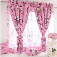 ราคา ผ้าม่านหน้าต่างลายคิตตี้หัวใจกันUV ด้านหลังเป็นกันUV คิตตี้ คมชัด (5159737228)