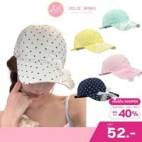 ราคา Jolie.W หมวกแก๊ปลายจุด หมวกเบสบอล Polka Dots หมวกกันแดดประดับโบว์ลูกไม้ (42305610309)