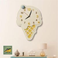ราคา AL158-aesthetic wall clock ตกแต่งแกะสลักตัวอักษร ICE CREAM (28941496748)