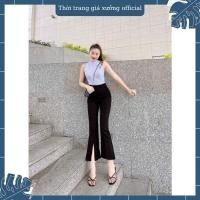 ราคา กางเกงขาบานผู้หญิงผ่าหน้าเอวสูงปรี๊ดสุด (25140951184)