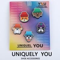 ราคา JJBXC ชุดรองเท้าหัวเข็มขัด Charm พร้อมกระดาษแข็ง หมวกธีมสุนัขน่ารัก DIY แฟชั่น (56304032207)