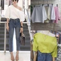 ราคา เสื้อคอปาดผ้าลินิน (1582052231)