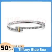 ราคา ชุดกำไลข้อมือและจี้ Tiffany&Co Edge แพลตินัมประดับเพชร เครื่องประดับชั้นสูงเรียบง่ายและหลากหลายใช้ใส่ประจำวัน (55757448535)