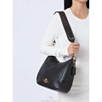 ราคา (มือสอง ขอแท้% ขอดูคลิปสินค้าจริงได้) Coach Jes Hobo สีดำ สายซีกาแฟ ถอดสายได้ (5148404315)