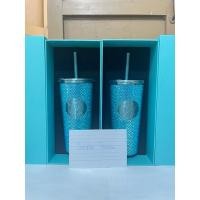 ราคา Starbucks Stainless Steel Bling Blue Rhinestone Cold Cup 16oz. Collections ใหม่ล่าสุด ของแท้ (23364937373)
