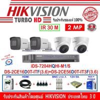 ราคา Hikvision 2M DS-2CE16D0T-ITF3.6(2)+DS-2CE56D0T-IT3F3.6(2)+DVR รุ่น iDS-7204HQHI-M1/S(1)+อุปกรณ์ชุด 2H2SJB/AC (7738542126)