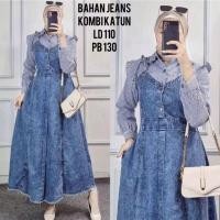 ราคา ใหม่ล่าสุด PREMIUM COMBINATION JEANS GAMIS / MODERN MIDI JEANS DRESS / LONG-SLEEVED JEANS DRESS (41925614939)