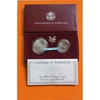 ราคา ชุดเหรียญ United States XXV Olympiad Two Coins Set ปี 1992-PD/ Dollar #เนื้อเงิน .900 Silver (18479030939)