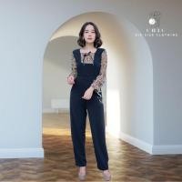ราคา JL61 จั้มสูทขายาว จั้มสูทลูกไม้ลายมงกุฎ จั้มสูทออกงาน ชุดผู้หญิง ชุดออกงานสาวอวบ (25964060785)