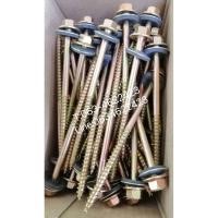 ราคา สกรูหัวเหลี่ยมปลายแหลมผ่า ยึดกระเบื้อง ติดแหวนสังกะสี ชุบรุ้ง (18006699413)