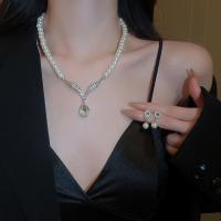 ราคา พร้อมส่ง️ สร้อยมุกจี้เพชรหยดน้ำ+ต่างหู (43526142486)