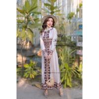 ราคา เดรสยาวสีน้ำตาลอ่อน (13386864384)