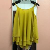 ราคา เสื้อสายเดี่ยว สีเหลืองมัสตาร์ด (1860740202)