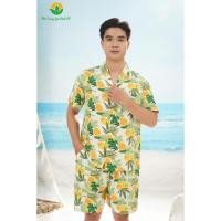 ราคา ข03.5012_ชุดลินินผู้ชาย กางเกงขาสั้น เสื้อแขนกุด มีมอนต์ชายหาด ชุดครอบครัว แฟชั่นครอบครัว (57806098554)