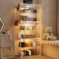 ราคา ที่เก็บกระเป๋า+LED ตู้โชว์ตุ๊กตา แสดงผลกันฝุ่นตู้เก็บของ กล่องใส่กระเป๋า เก็บกระเป๋า ตู้อะคริลิคใส ชั้นวางกระเป๋า (27914054665)