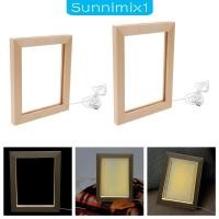 ราคา [Sunnimix1] กรอบรูปไม้ มีไฟ LED สําหรับตกแต่งบ้าน ห้องนอน โต๊ะ (19295926815)