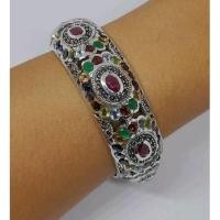 ราคา กำไลเงิน ล้อมพลอยนพเก้า เสริมมงคล พร้อมส่ง (10696128759)