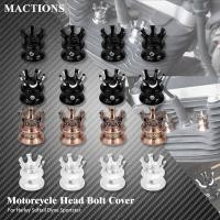 ราคา MoMotorcycle Head Bolt Cover Spark Plug Screws Nut Caps 4PC Engine Cover For Harley Sportster XL883 XL1200 Dyna Twin Cam (28415824803)