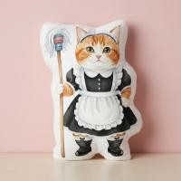 ราคา หมอนไดคัทสกรีนรูป พิมพ์2ด้าน ตุ๊กตา Pillowdoll ของขวัญวันเกิด หมอนน้องแมว French Maid Cat Munchkin มันช์กิ้น (55254080412)
