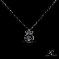 ราคา สร้อยคอเพชรโมอีส Moissanite เงินแท้ 925 ชุบทองคำขาว จี้มงกุฎฝังเพชรโมอีส 1.0CT พร้อมกล่องและใบเซอร์ฯ (55406494463)
