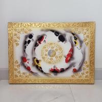 ราคา ภาพปลาคาร์ฟ ปลาคาร์ฟ 9 ตัว ภาพวาด ภาพวาดสีน้ำ บนผืนผ้าใบ ขนาด 70 x 50 ซม. สำหรับเสริมฮวงจุ้ย บ้าน อาคาร สถานที่ (21675930296)