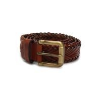 ราคา Brown Stone เข็มขัดหนังแท้ Vintage Quad Braid Brass - Brown (63550769)