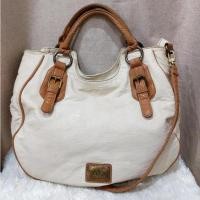 ราคา AK anne klein แบรนด์แท้ 100% หนังแท้ กระเป๋าสะพายข้างมือสอง (25380337289)