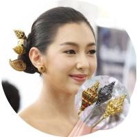 ราคา ปิ่นปักผมแบบเสียบ ดอกไม้ไหว หลากสี (2628078216)