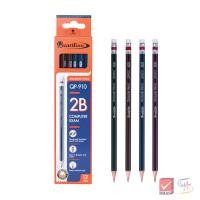 ราคา Quantum ควอนตั้ม ดินสอ ดินสอดำ 2B QP910 จำนวน 12 แท่ง (42312317956)