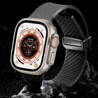 ราคา คาร์บอนไฟเบอร์ ส่วนหนึ่ง แม่เหล็กซิลิโคนสําหรับ iSmart Watch Ultra 10 9 กับ 8 7 6 54 3 2 สายนาฬิกาสําหรับ IWatch Band 46 มม.42/44/45 มม.41/40/48 มม.อุปกรณ์เสริม (26601850520)