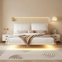 ราคา รวมภาษี โครงเตียงหนังแท้ระงับโครงเตียงห้องนอนโครงเตียงคู่โครงเตียงกระเป๋านุ่มนอร์ดิกโครงเตียง (46807115286)