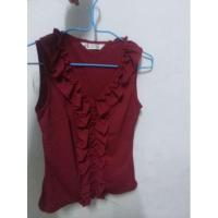 ราคา เสื้อสีแดงเลือดหมูแขนกุด มือสอง (2778085438)