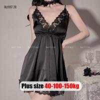 ราคา Chubby GirLSexy Lingerie ชุดนอนไม่ได้นอนสาวอวบชุดนอนเซ็กซี่ไซส์ใหญ่ผู้หญิงชุดเดรสสายเดี่ยวเซ็กซี่ผ้าซาตินคอวีลึกเปิดหลัง (28266573813)