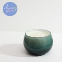 ราคา FH01 แก้วเป่าhandmade แก้วเทียนหอม สีฟ้าไล่เฉด (21266244058)