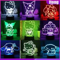 ราคา โคมไฟตั้งโต๊ะ LED 3D ลายการ์ตูน Sanrio Hello Kitty My Melody Kuromi สําหรับห้องนอนเด็กผู้หญิง (24665858470)