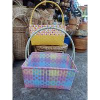 ราคา ตะกร้าไปวัด กระเช้าสานเส้นพลาสติก ทรงสี่เหลี่ยม ขนาด 23*28*15 cm (20585724718)