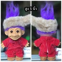 ราคา มือสอง ตุ๊กตาลัคกี้ โทร์ล Vintage Russ LUCKY Troll Doll 5" Pioneer Daniel Boone Purple Hair (23658464838)