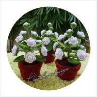 ราคา ดอกมะลิวันแม่ ดอกมะลิไหมพรม กระถางดอกมะลิ ดอกมะลิโครเชต์พร้อมกระถาง (4442726409)