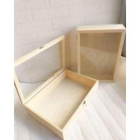 ราคา กล่องไม้สนฝากระจกขนาด 9×13×3นิ้ววัดขนาดด้านนอก ใส่A4ได้ (3305502301)