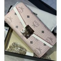ราคา กระเป๋าสตางค์ MCM Flap Wallet on Chain (Powder Pink) มือ 1 แท้ 100% (17966776206)
