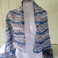 ราคา ผ้าพันคอญี่ปุ่น ผ้าคลุมไหล่ จากญี่ปุ่น Japan Scraft ของแท้ มือสอง สี Turquoise (24380454254)