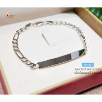 ราคา สร้อยข้อมือเงินแท้ 92.5% เลสเงินแท้ ร้อยแป้นเงินเกลี้ยง เส้นเล็ก หนัก 2 สลึงตัน (งานอิตาลี ) H0408 (2513188887)